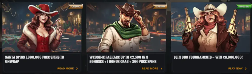 Wildsino üdvözlő bónuszcsomag és Santa Spins promóciós ajánlatok